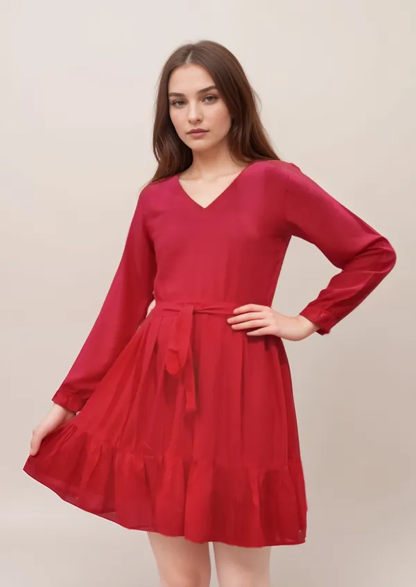 Red_Soft_Bamboo_Pulp_Fabric_Dress