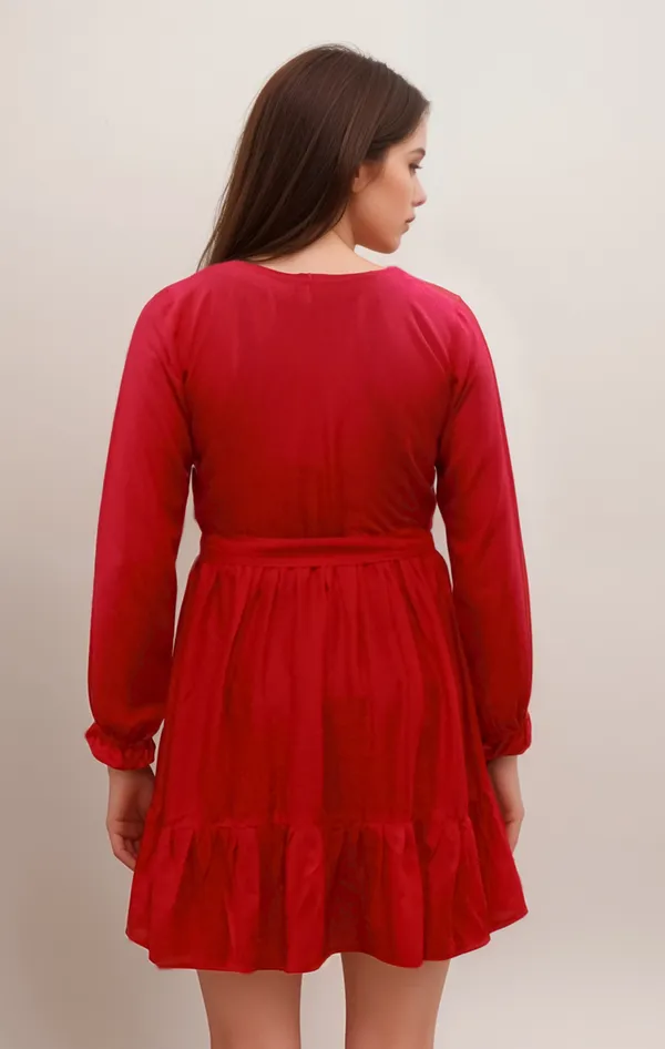 Red_Soft_Bamboo_Pulp_Fabric_Dress