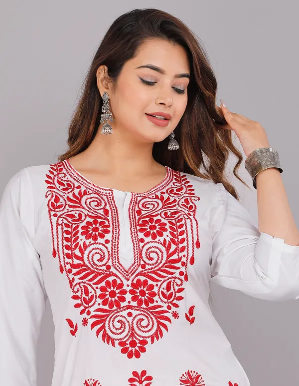 White_Embroided_Kurti