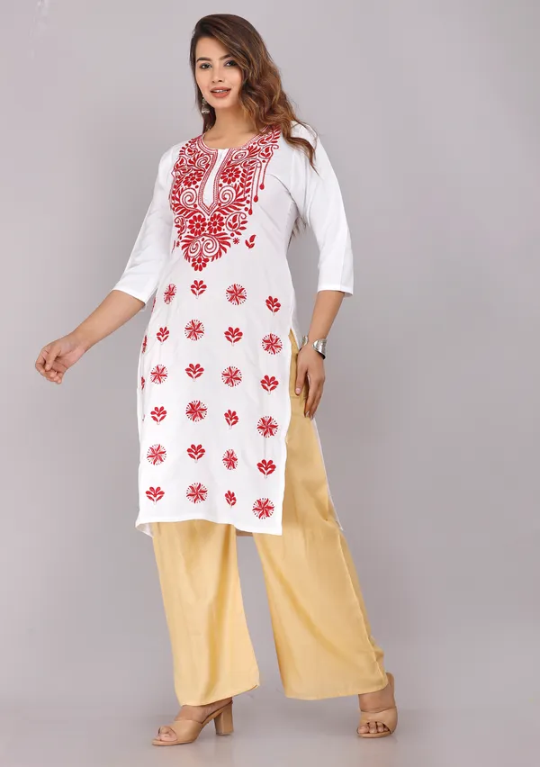 White_Embroided_Kurti