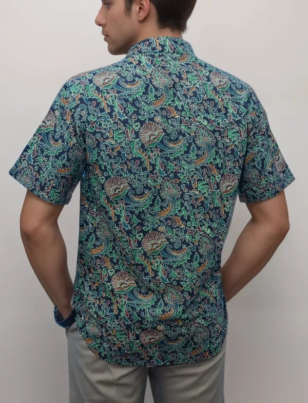 Blue_Soft_Viscose_Half_Sleeve_Shirt_For_Men
