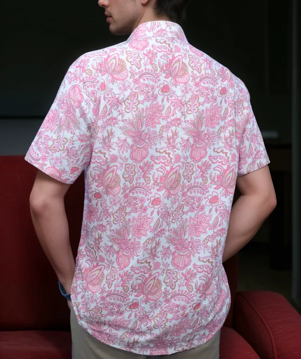 Pink_Soft_Viscose_Half_Sleeve_Shirt_For_Men