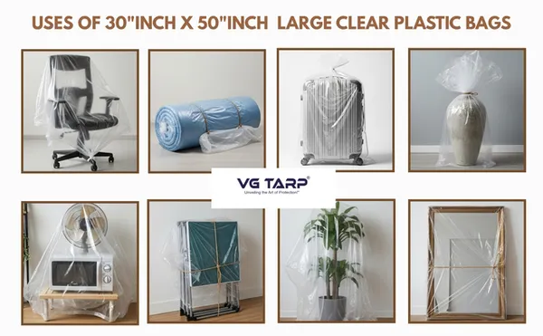 VG_TARP_Pack_of_10_|_Large_Clear_LDPE_Plastic_Bags_(30_x_50_Inch)_for_Luggage,_Suitcase,_Chair,_Mattress,_Painting,_Almirah_&_Storage_�_Dustproof_LDPE_Trolley_Covers_for_Travel_&_Moving