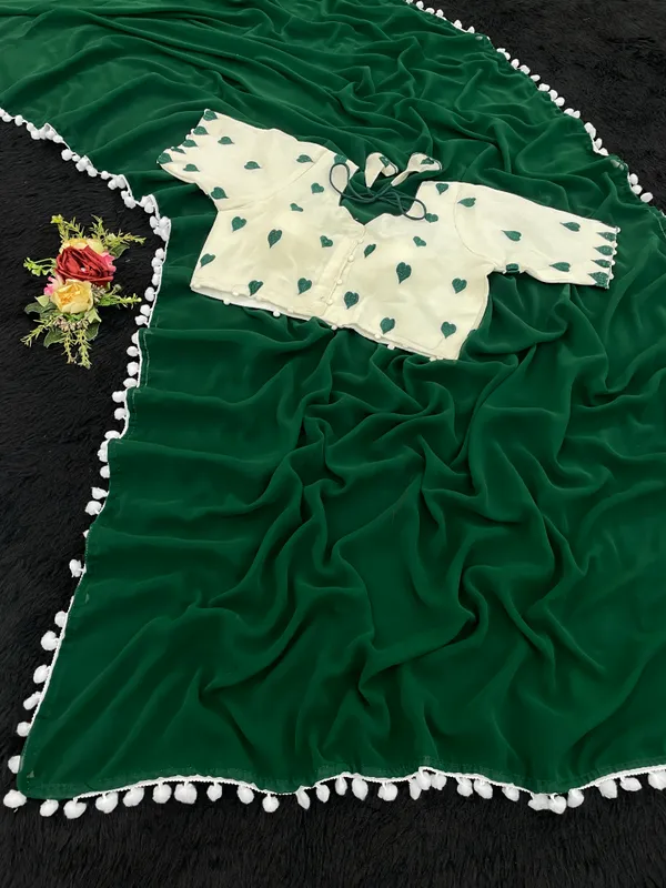 Green_Premium_Georgette_Saree_For_Women