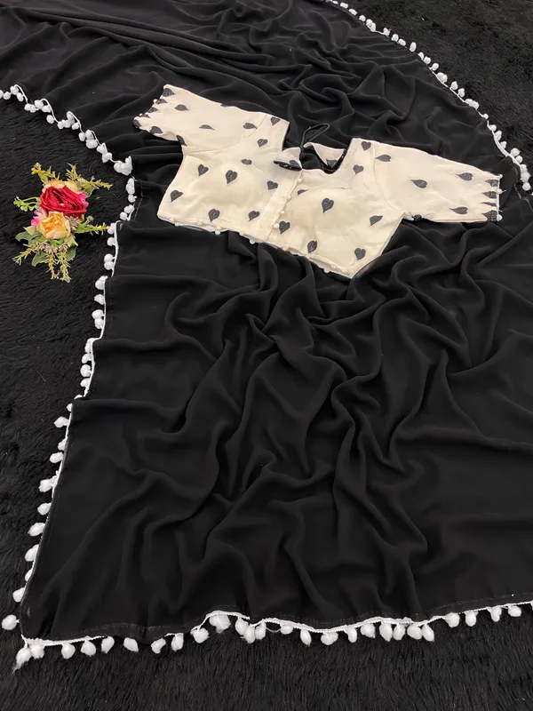 Black_Premium_Georgette_Saree_For_Women