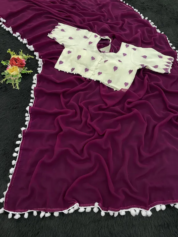 Purple_Premium_Georgette_Saree_For_Women