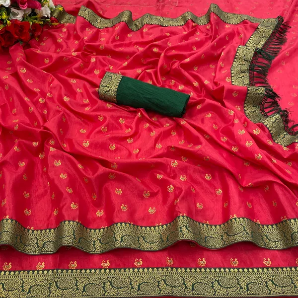Pink_Premium_Vichitra_Silk_Saree_For_Women