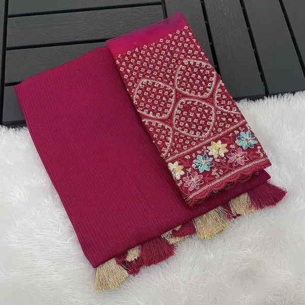 Red_Premium_Chiffon_Saree_For_Women