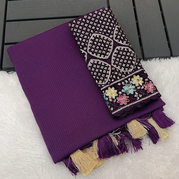 Purple_Premium_Chiffon_Saree_For_Women