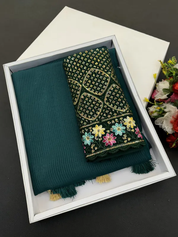 Green_Premium_Chiffon_Saree_For_Women