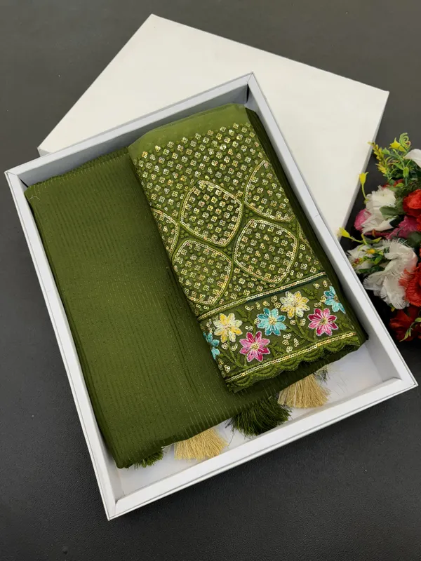 Mehendi_Premium_Chiffon_Saree_For_Women