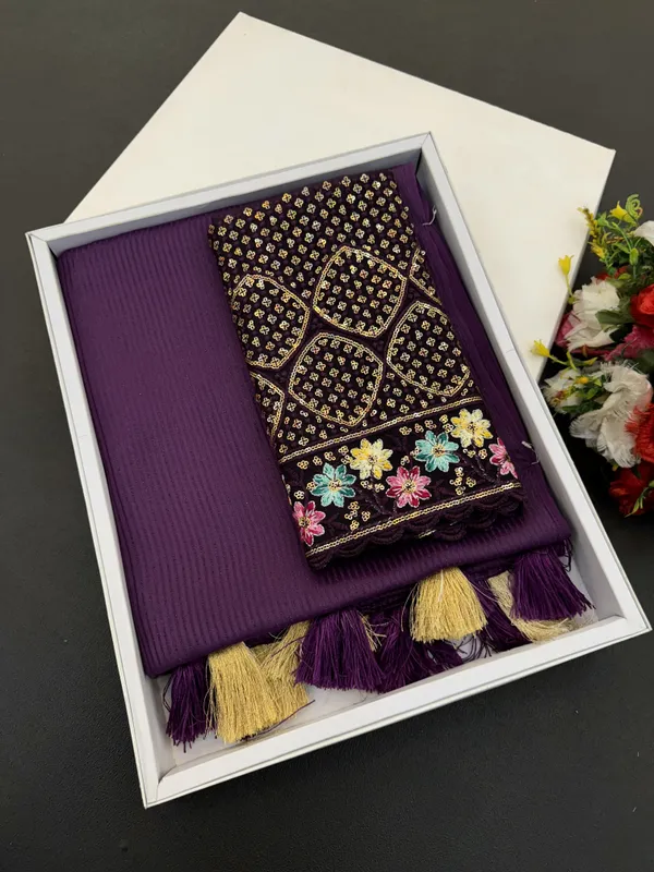 Purple_Premium_Chiffon_Saree_For_Women