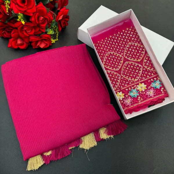 Red_Premium_Chiffon_Saree_For_Women