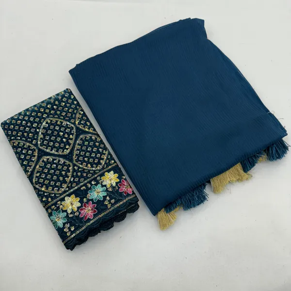 Navy_Blue_Premium_Chiffon_Saree_For_Women