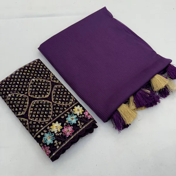Purple_Premium_Chiffon_Saree_For_Women