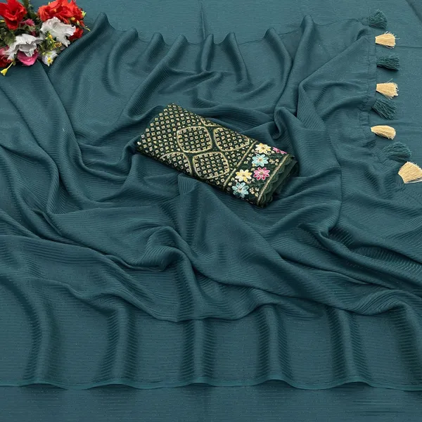 Green_Premium_Chiffon_Saree_For_Women