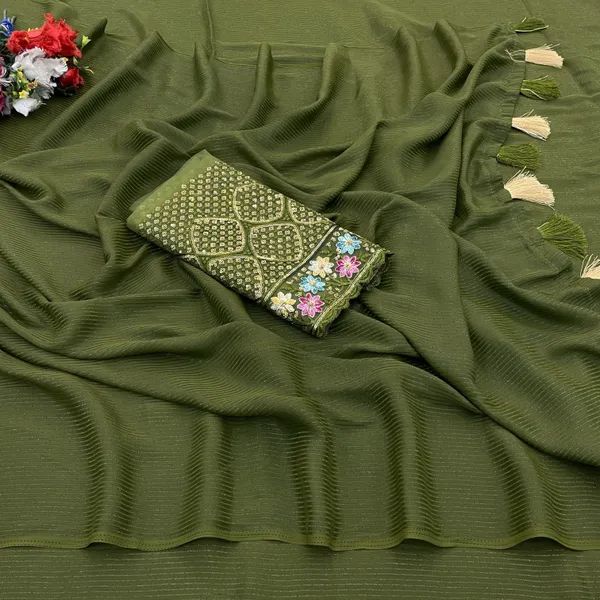 Mehendi_Premium_Chiffon_Saree_For_Women