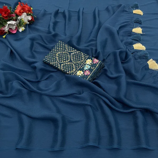 Navy_Blue_Premium_Chiffon_Saree_For_Women