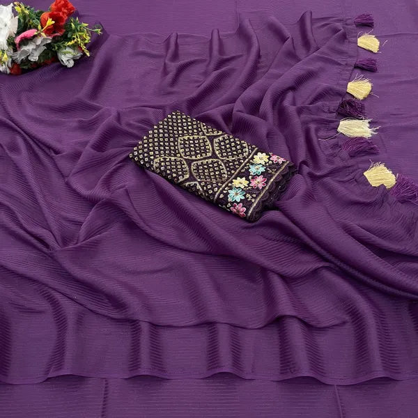 Purple_Premium_Chiffon_Saree_For_Women