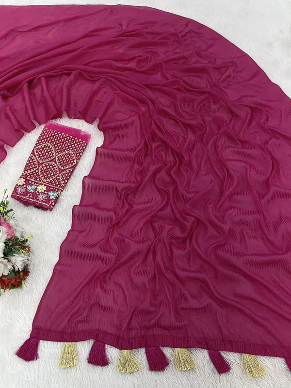 Red_Premium_Chiffon_Saree_For_Women