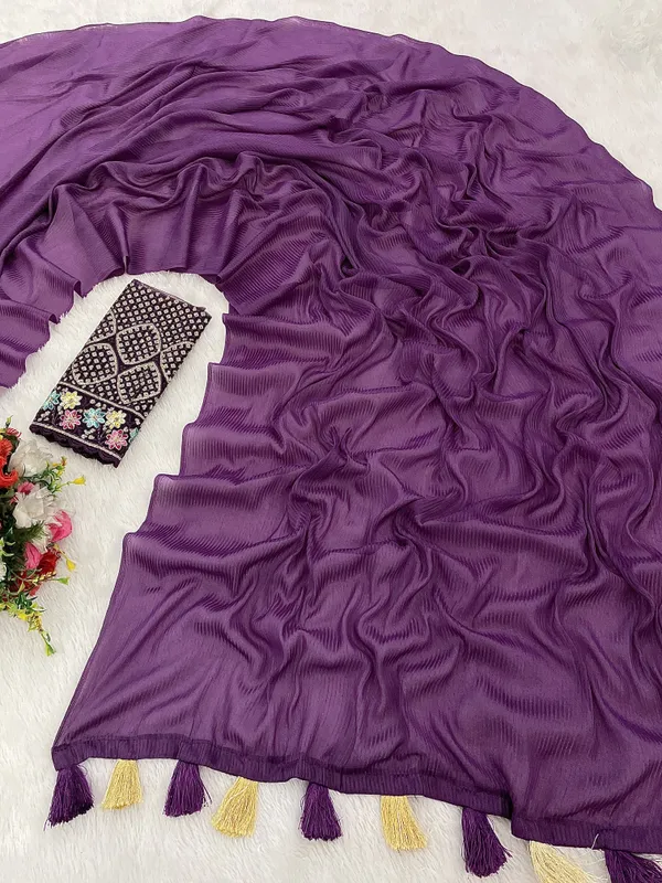 Purple_Premium_Chiffon_Saree_For_Women
