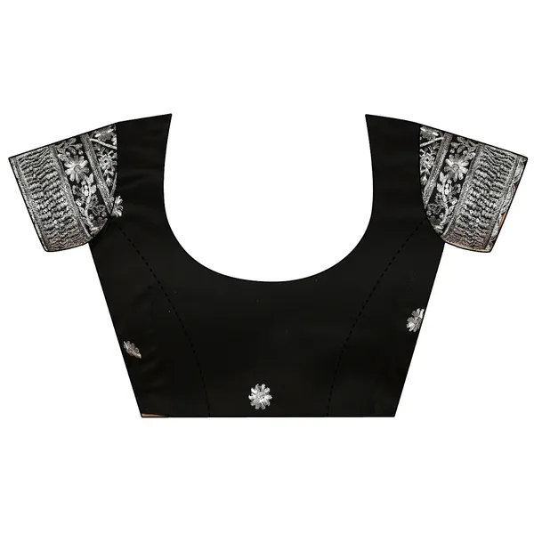 Black_Chiffon_Saree_With_Blouse_For_Women