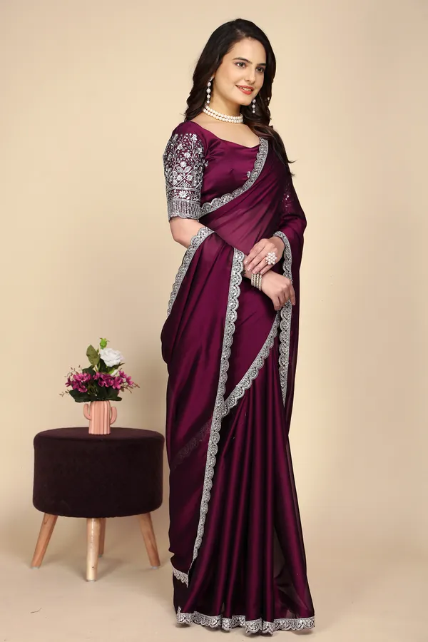 Purple_Chiffon_Saree_With_Blouse_For_Women