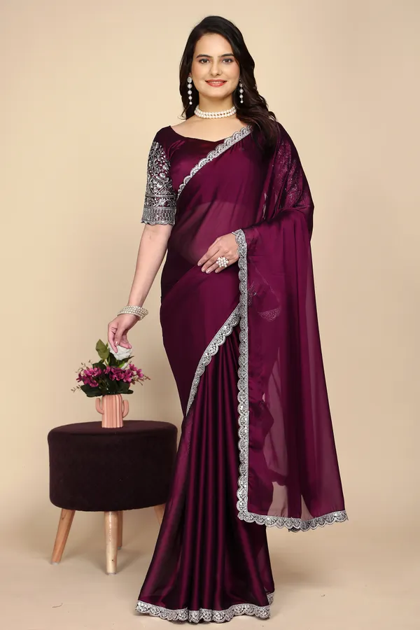Purple_Chiffon_Saree_With_Blouse_For_Women