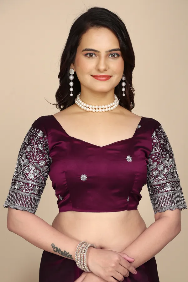 Purple_Chiffon_Saree_With_Blouse_For_Women