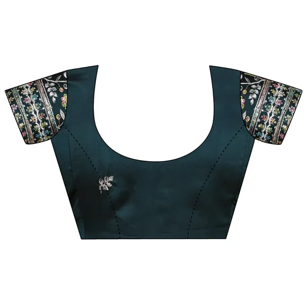 Navy_Blue_Chiffon_Saree_With_Blouse_For_Women
