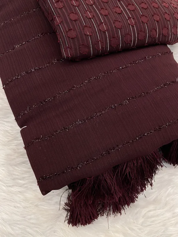 Brown_Chiffon_Saree_With_Blouse_For_Women