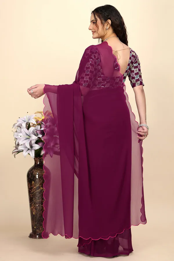 Purple_Georgette_Saree_With_Blouse_For_Women