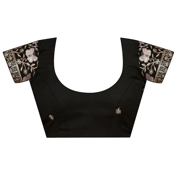 Black_Chiffon_Saree_With_Blouse_For_Women