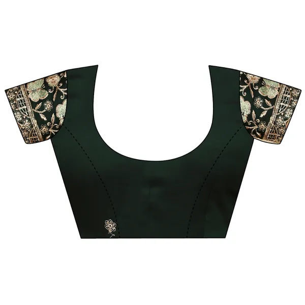 Green_Chiffon_Saree_With_Blouse_For_Women