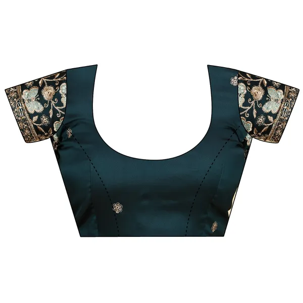 Navy_Blue_Chiffon_Saree_With_Blouse_For_Women