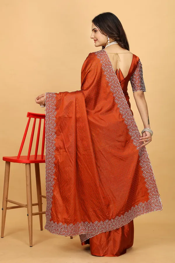 Red_Silk_Saree_With_Blouse_Piece_For_Women