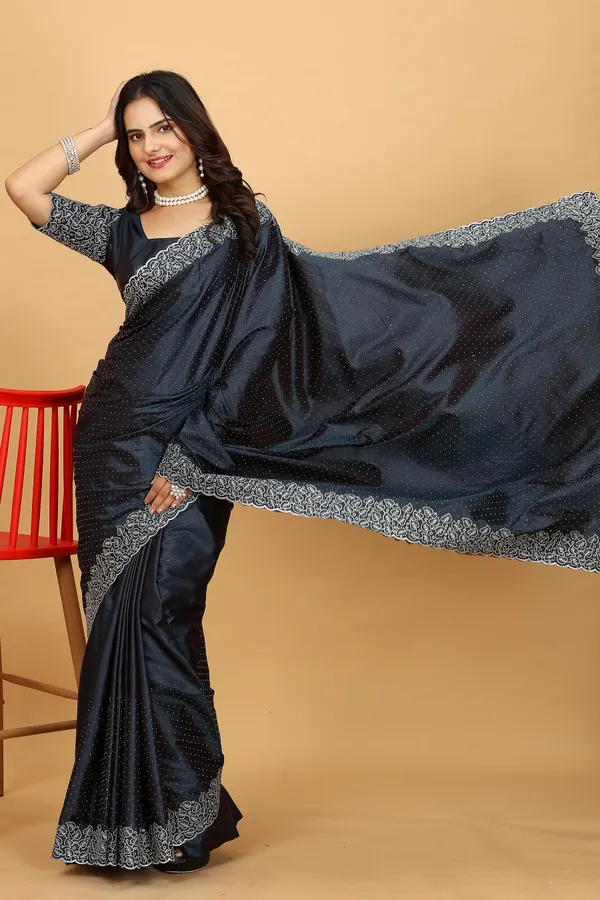 Navy_Blue_Silk_Saree_With_Blouse_Piece_For_Women
