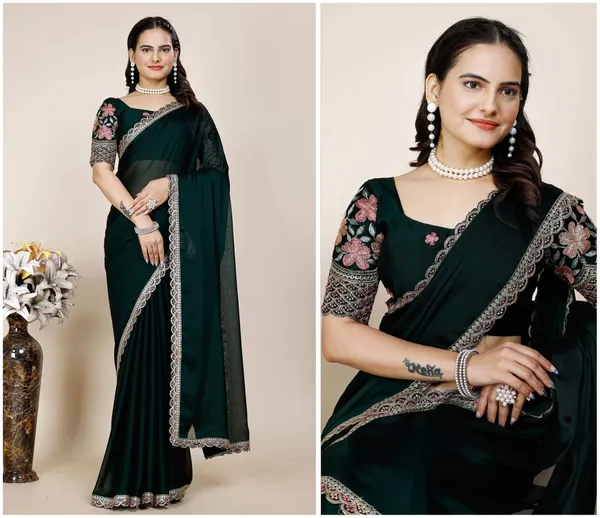 Green_Premium_Chiffon_Saree_For_Women
