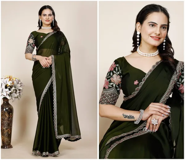 Mehendi_Premium_Chiffon_Saree_For_Women