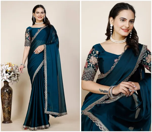 Blue_Premium_Chiffon_Saree_For_Women