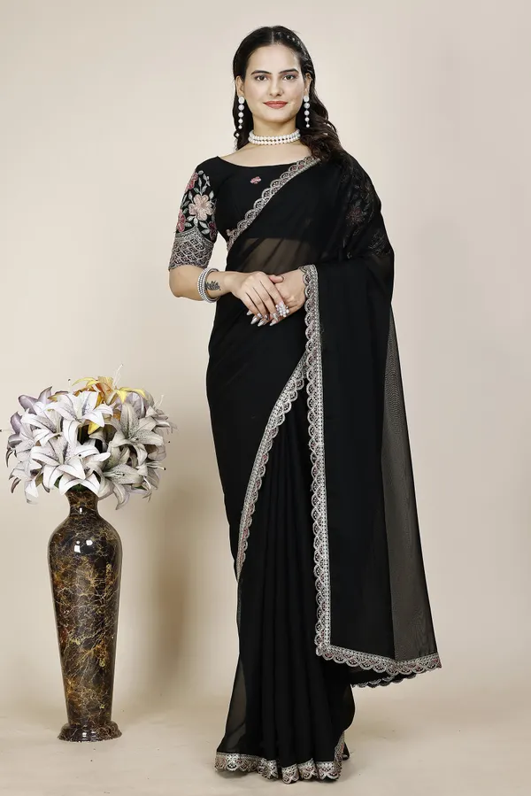 Black_Premium_Chiffon_Saree_For_Women
