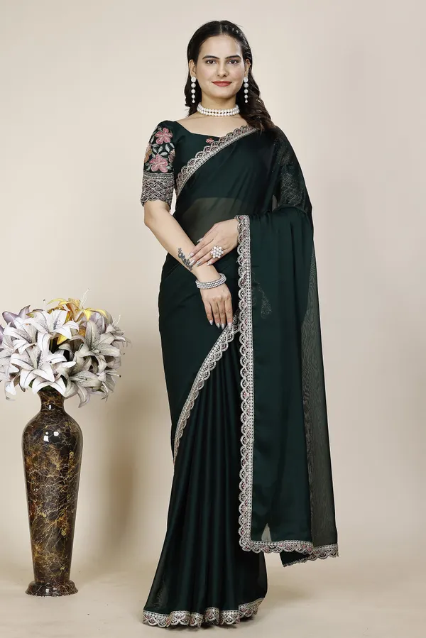 Green_Premium_Chiffon_Saree_For_Women