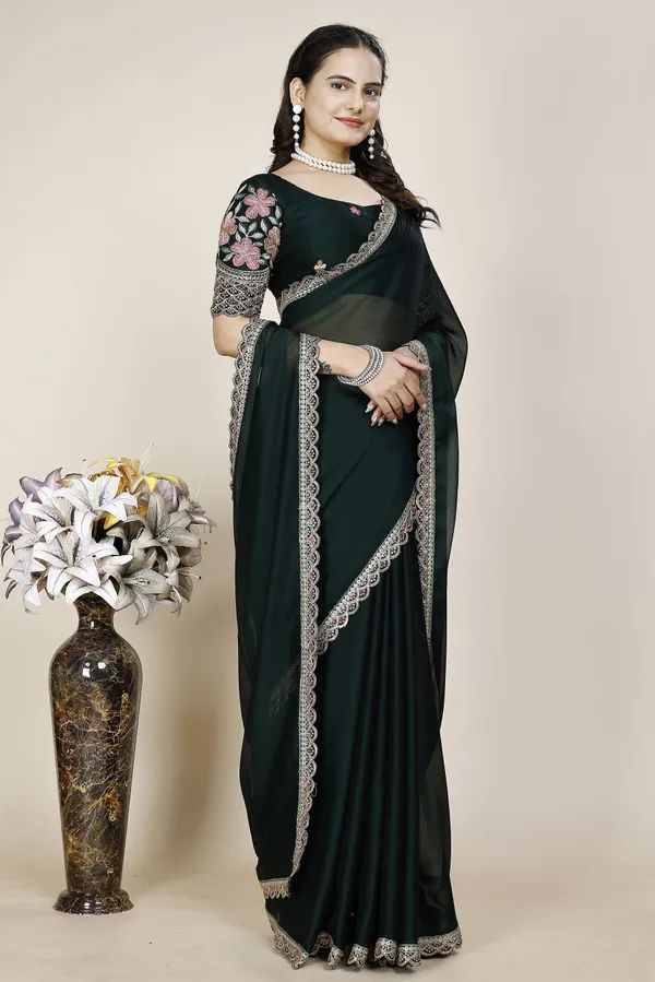Green_Premium_Chiffon_Saree_For_Women