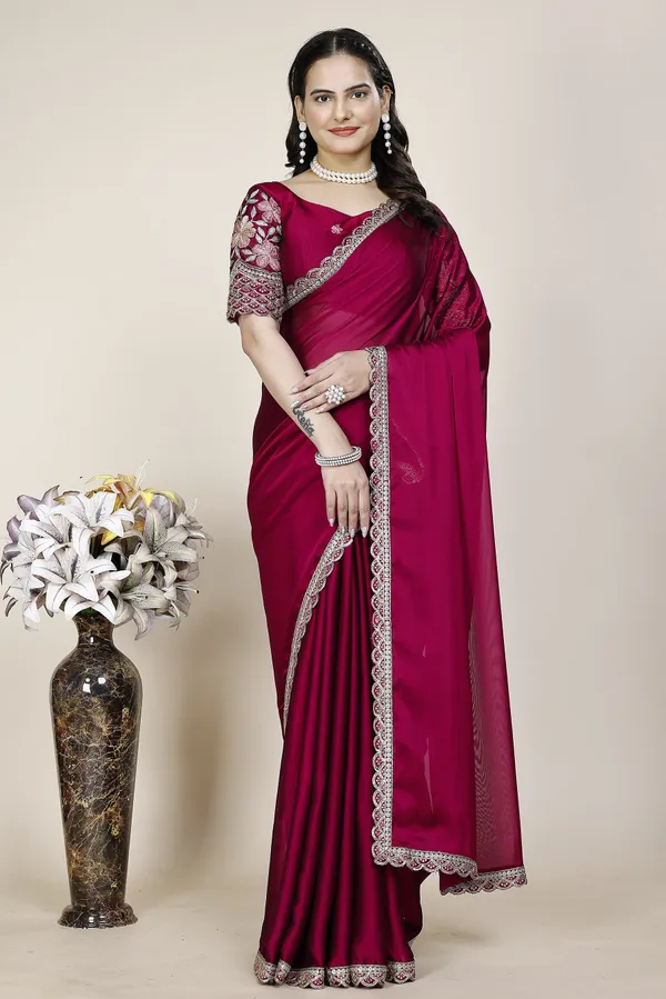 Pink_Premium_Chiffon_Saree_For_Women