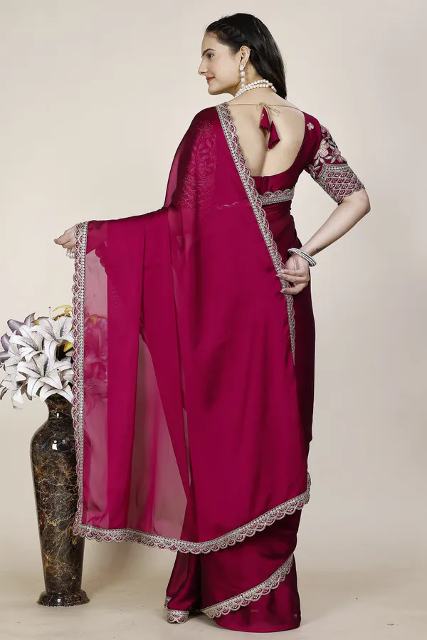 Pink_Premium_Chiffon_Saree_For_Women