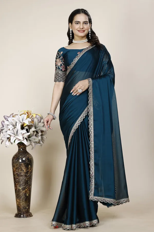 Blue_Premium_Chiffon_Saree_For_Women