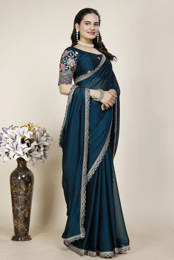 Blue_Premium_Chiffon_Saree_For_Women