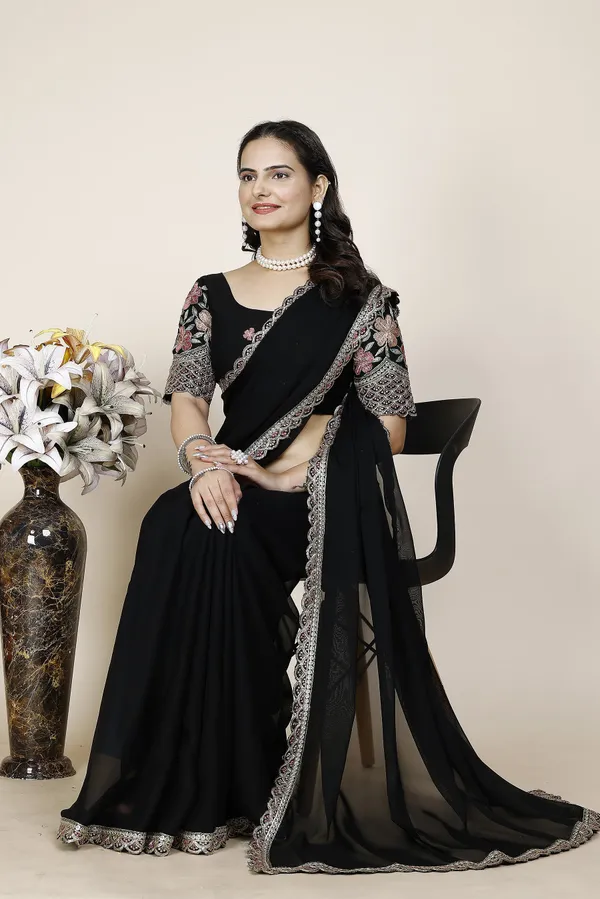 Black_Premium_Chiffon_Saree_For_Women