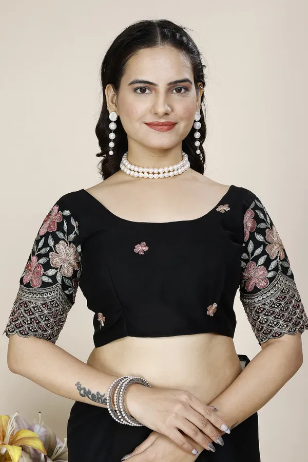 Black_Premium_Chiffon_Saree_For_Women