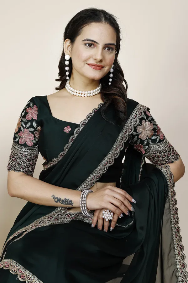 Green_Premium_Chiffon_Saree_For_Women